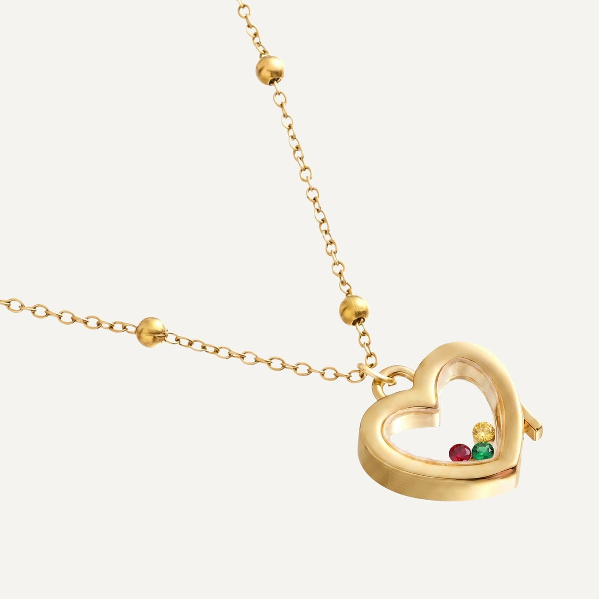 Hart Ketting met Geboortestenen Binnenin