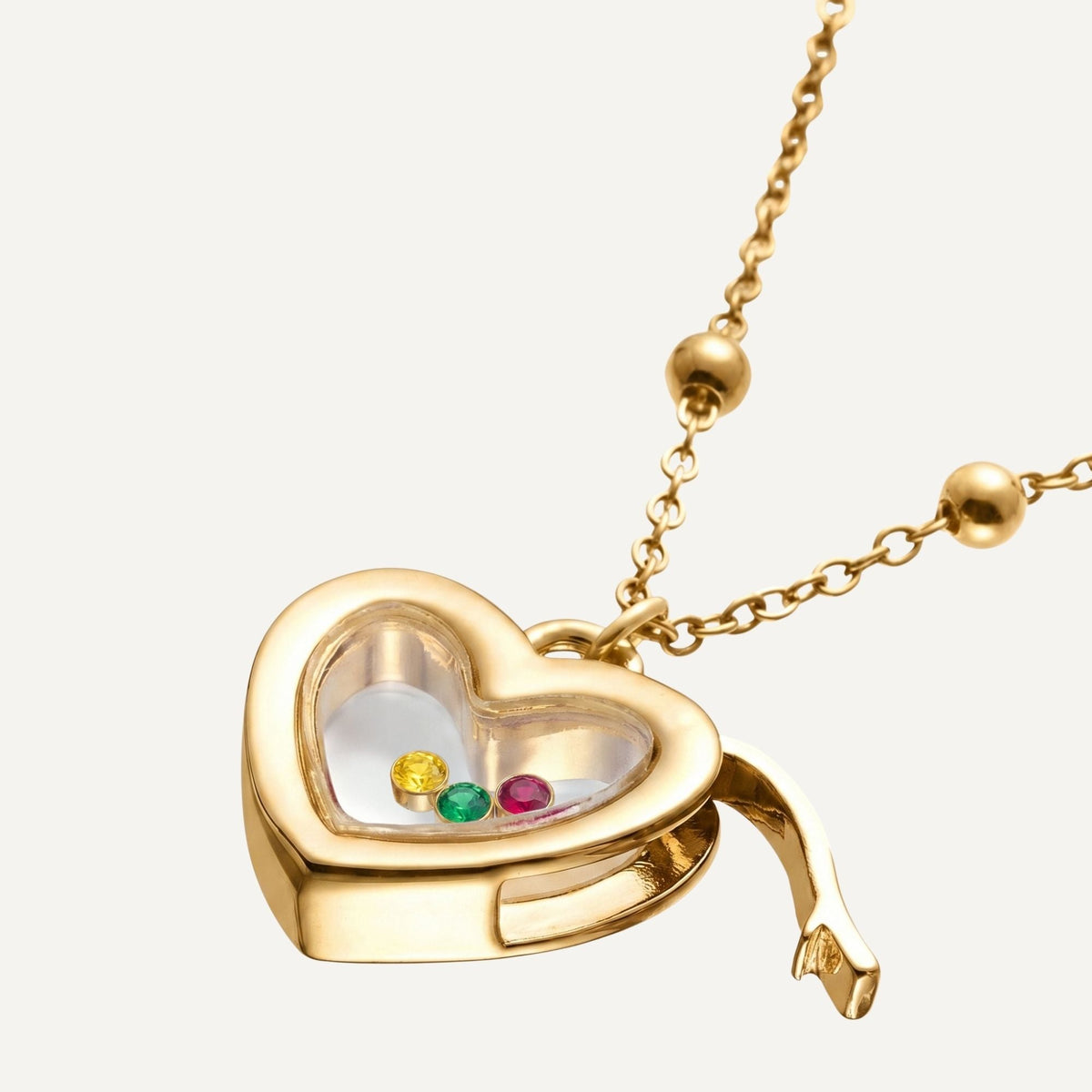 Hart Ketting met Geboortestenen Binnenin